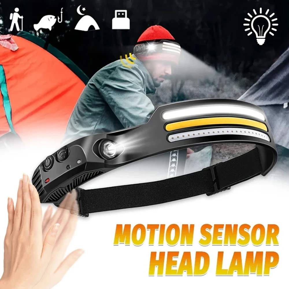 Fishing Headlamp - قابلة للشحن COB LED التعريفي كشافات