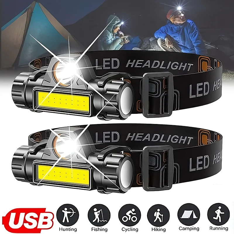 Fishing Headlamp - كشاف أمامي COB LED USB قابل