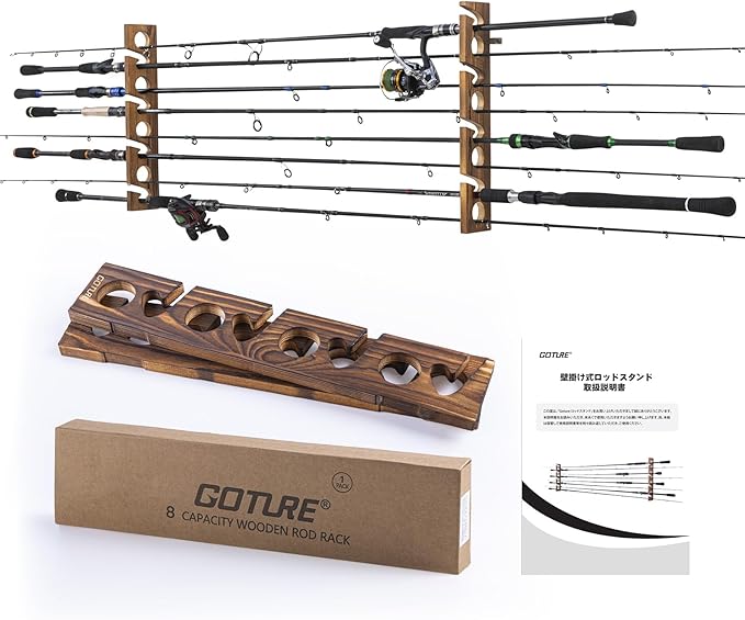 Fishing Equipment Storage - Goture الخشب الصيد رود حامل 8