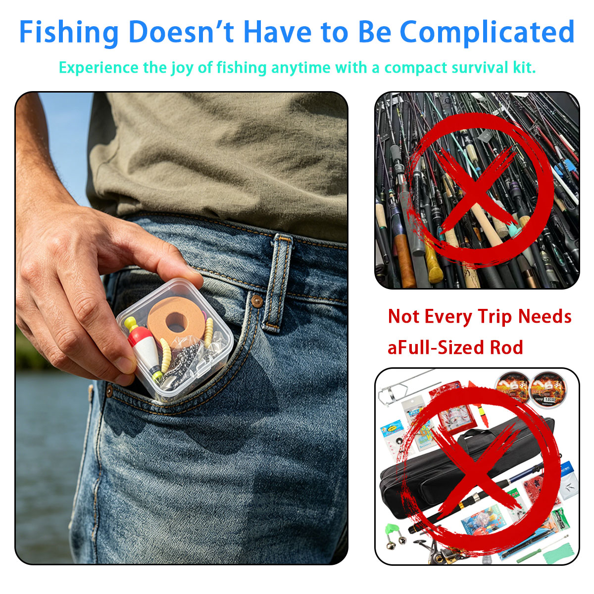 Fishing Equipment Storage - مجموعة أدوات صيد السمك المحمولة للطوارئ،