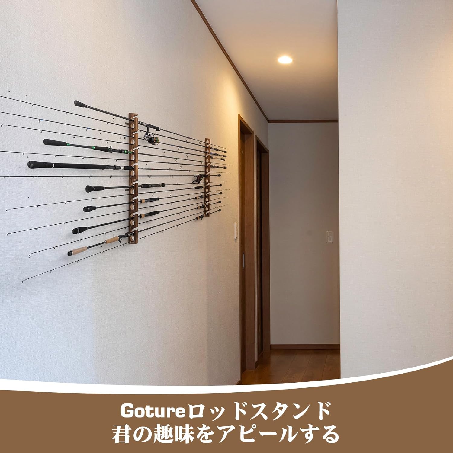 Goture الخشب الصيد رود حامل 8  - مراجعة Fishing Equipment Storage وسعره