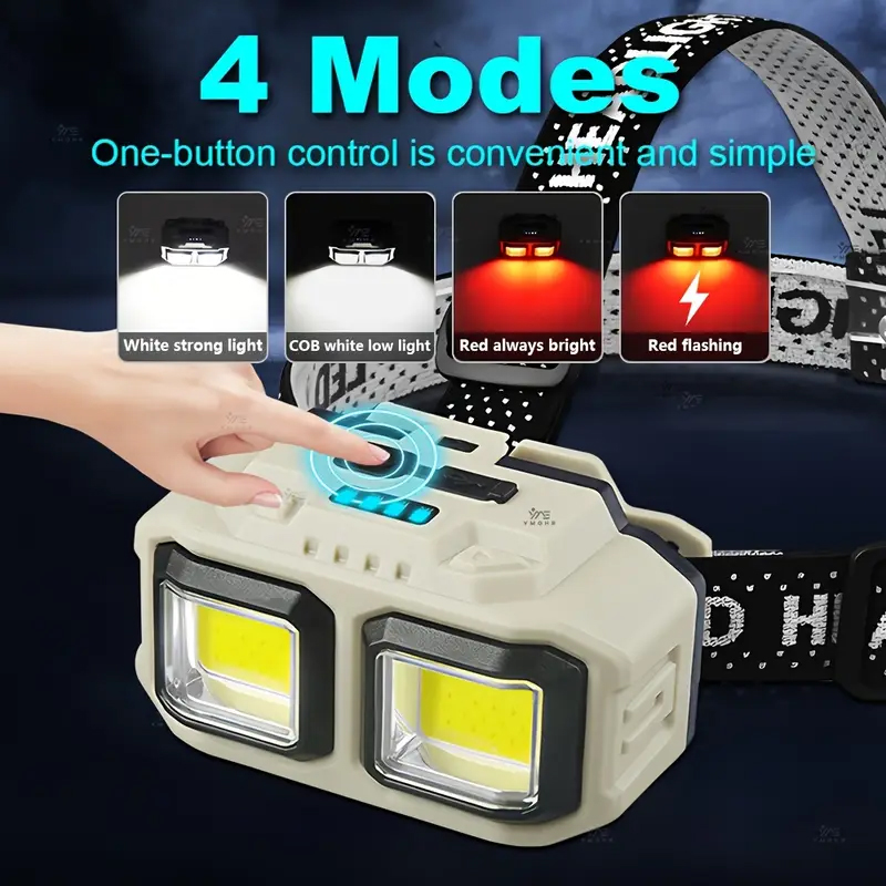 COB LED كشافات مصباح أمامي قاب - مراجعة Fishing Headlamp وسعره
