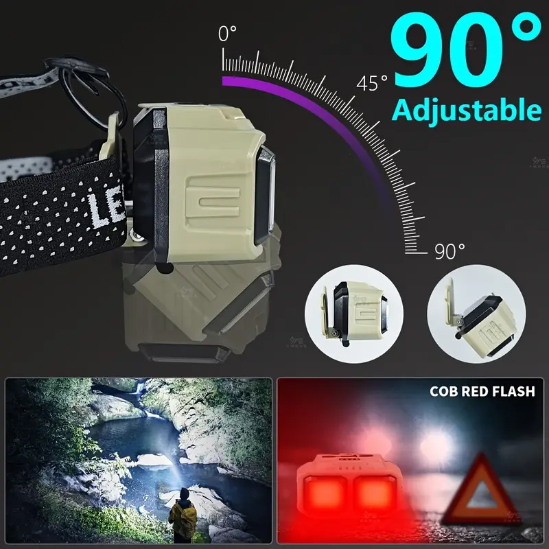 COB LED كشافات مصباح أمامي قاب - مراجعة Fishing Headlamp وسعره