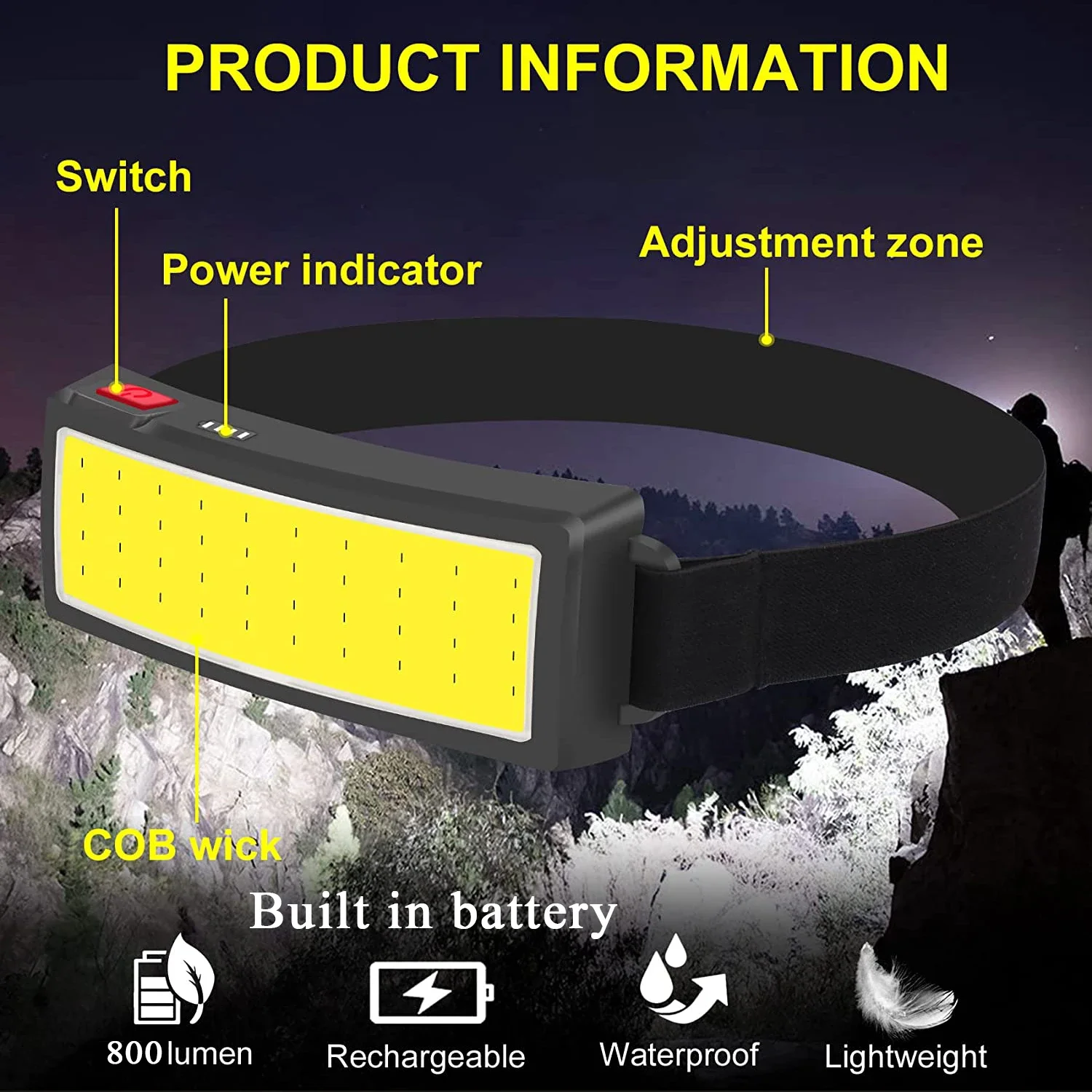 مصباح أمامي LED محمول بتقنية C - مراجعة Fishing Headlamp وسعره