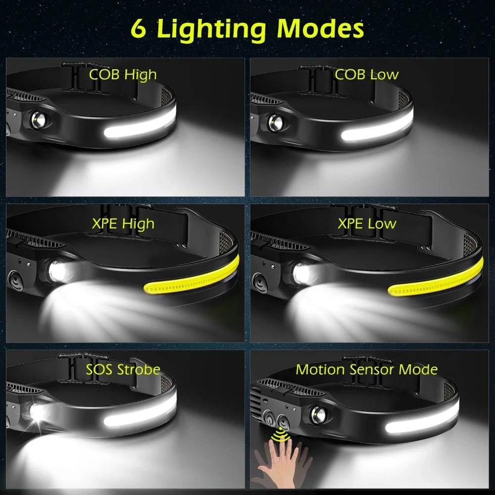 COB LED التعريفي كشافات USB مص - مراجعة Fishing Headlamp وسعره